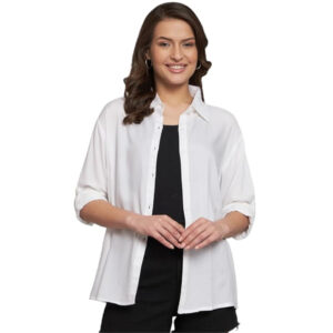 Women Solid Casual White Shirt
