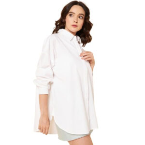 Women Oversized Cotton White Shirt
