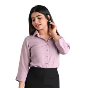 Women Plain Solid Formal Onion Pink Shirts