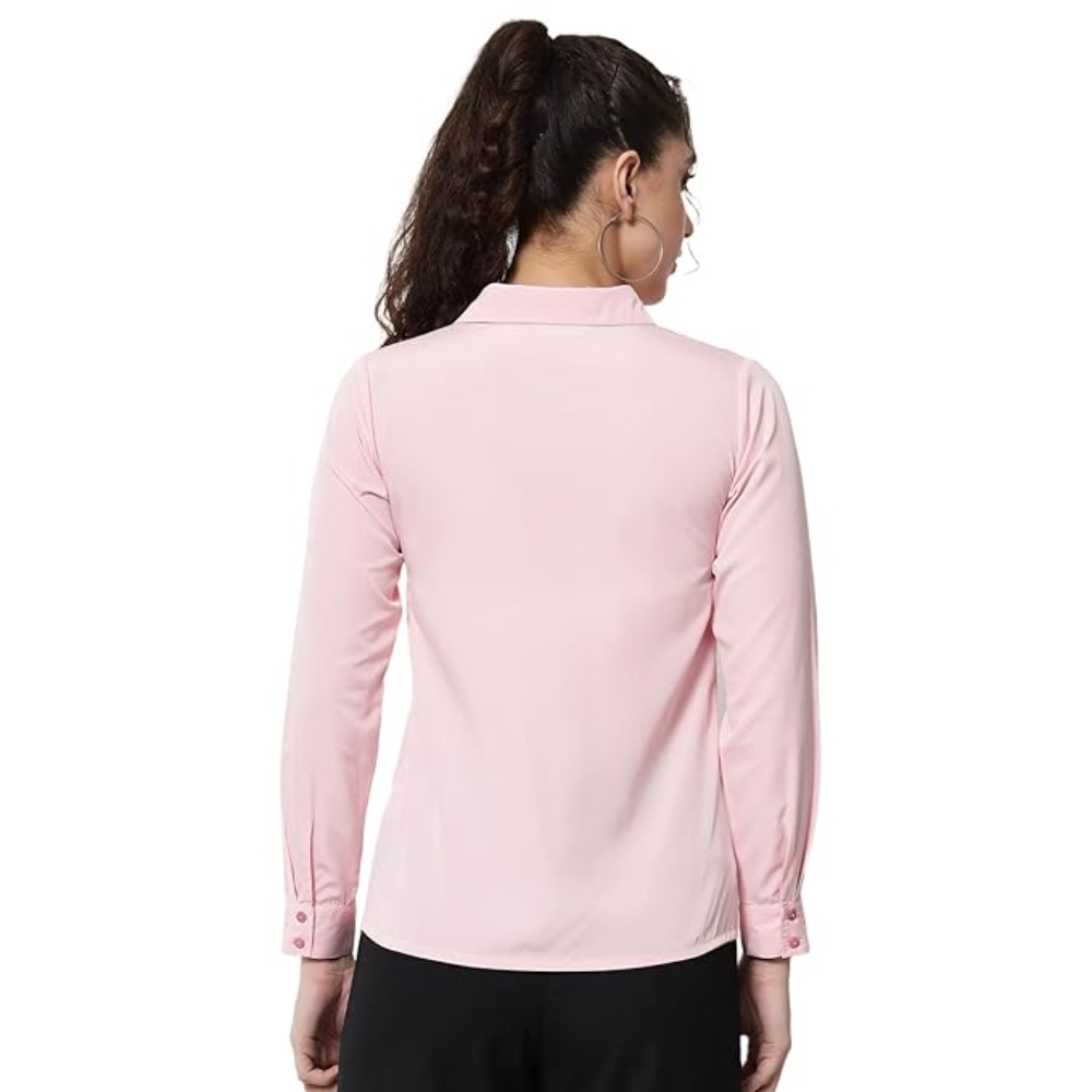 Women Office Wear Formal Light Pink Shirt - Image 2