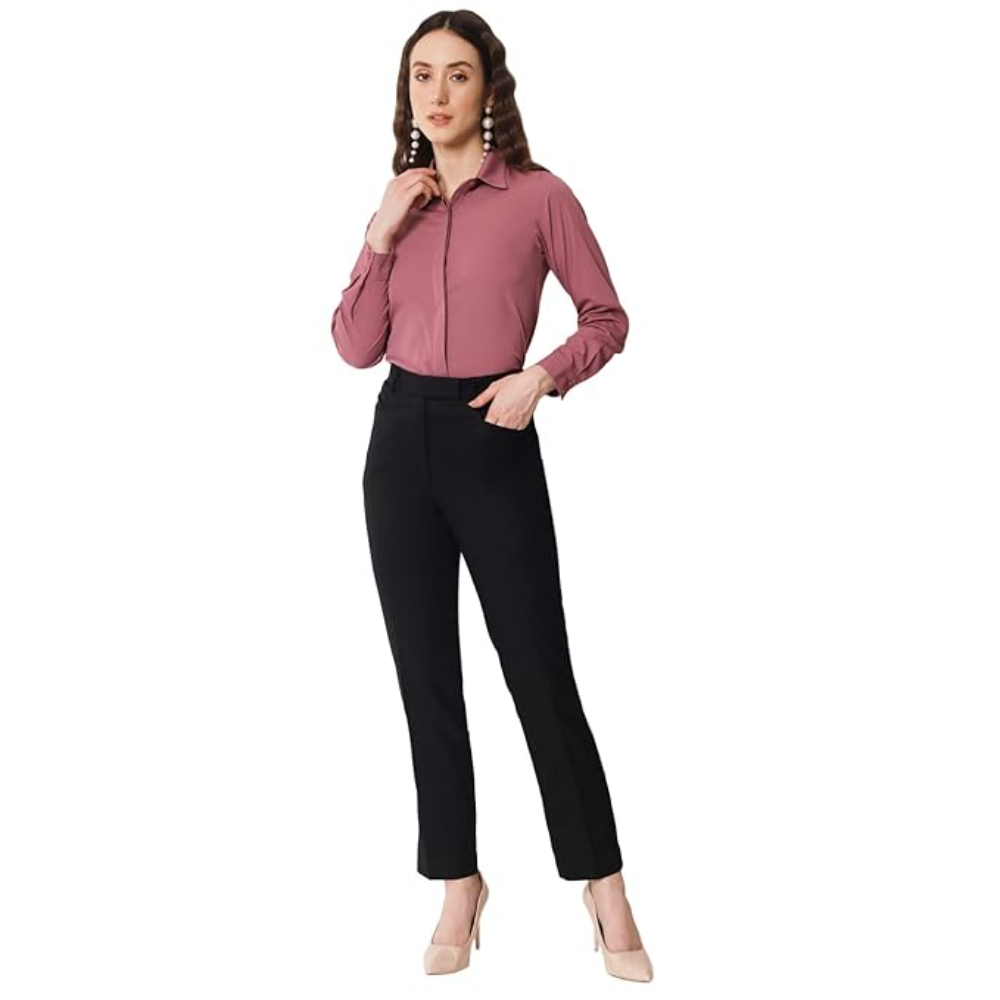 Women Office Wear Formal Pink Shirt - Image 3