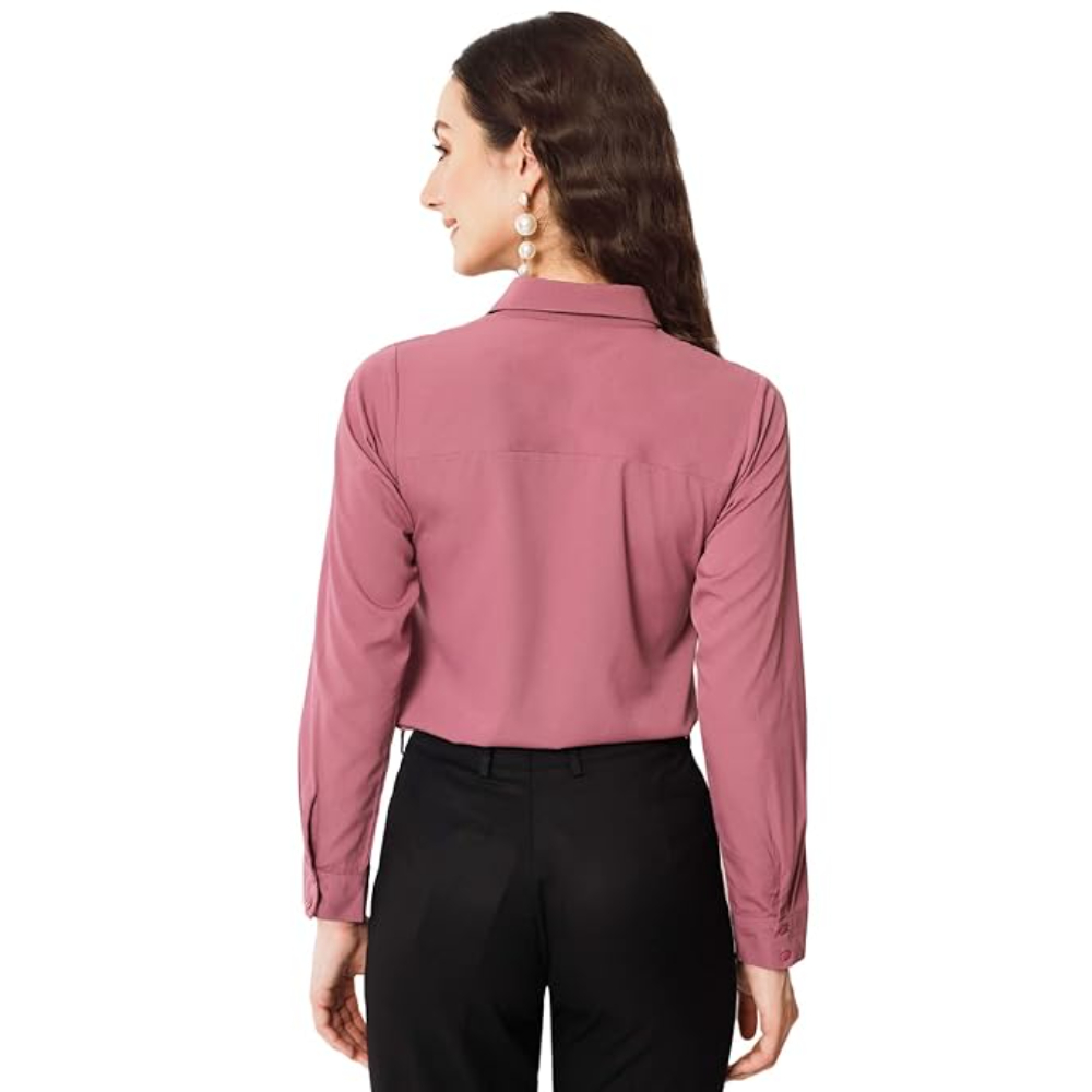 Women Office Wear Formal Pink Shirt - Image 2