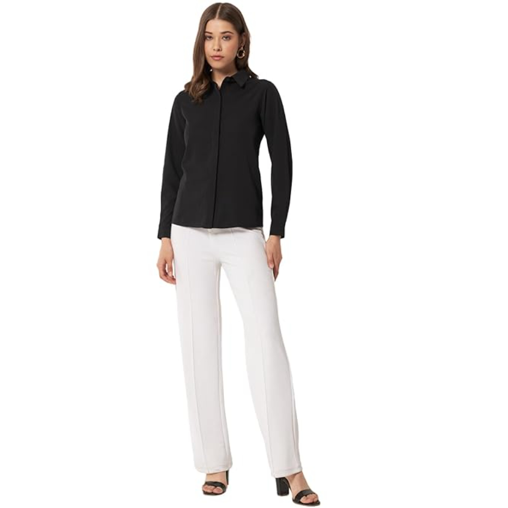 Women Office Wear Formal Black Shirt - Image 3