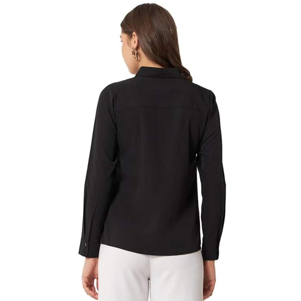 Women Office Wear Formal Black Shirt - Image 2