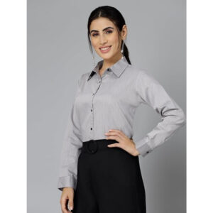 Women Solid Regular Formal Grey Shirt