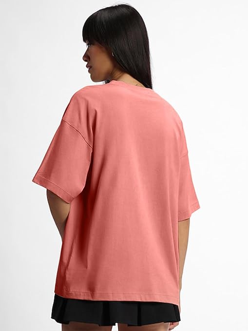 Pure Cotton Women Half Sleeve Dark Beige T-Shirt - Image 3