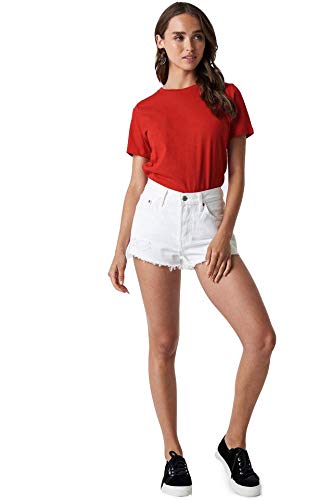Plain Cotton Women Red T-Shirts - Image 3