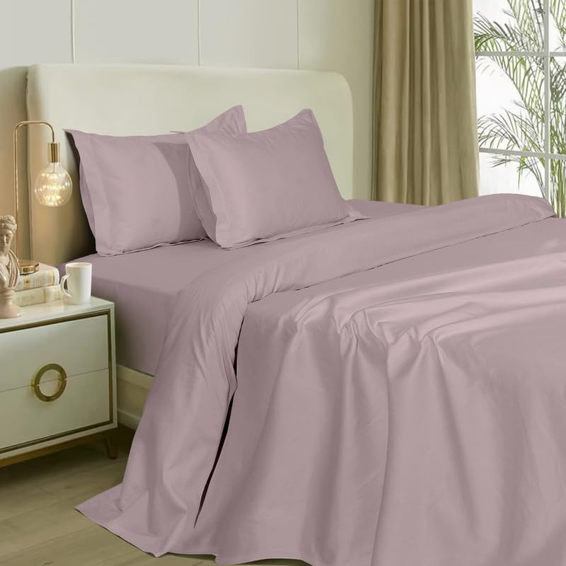 Solfru Cameo Rose Bedsheet for Double Bed & 2 Pillow Covers