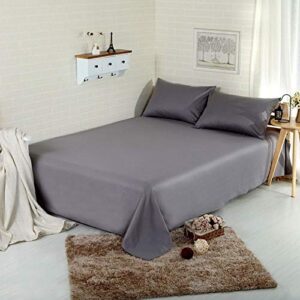 Solfru Double Dark Grey Bedsheet with 2 Pillow Cover