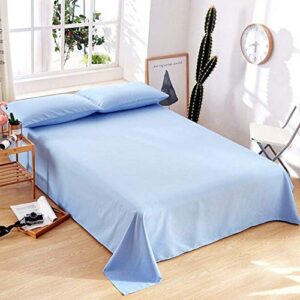 Solfru Double Light Blue Bedsheet with 2 Pillow Cover