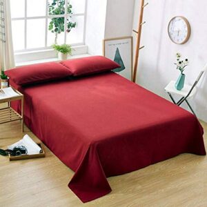Solfru Double Maroon Bedsheet with 2 Pillow Cover