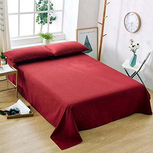 Solfru Double Maroon Bedsheet with 2 Pillow Cover