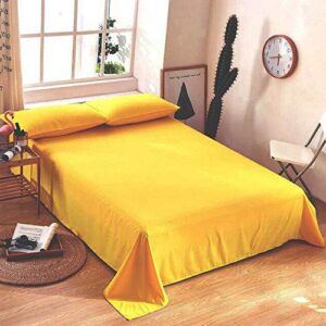 Solfru Double Yellow Colour Bedsheet with 2 Pillow Cover