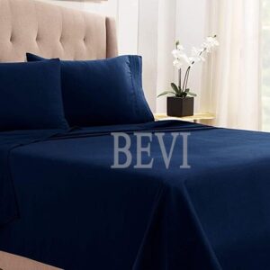 Solfru Double Bedsheet, 2 Pillow Cover,Navy Blue