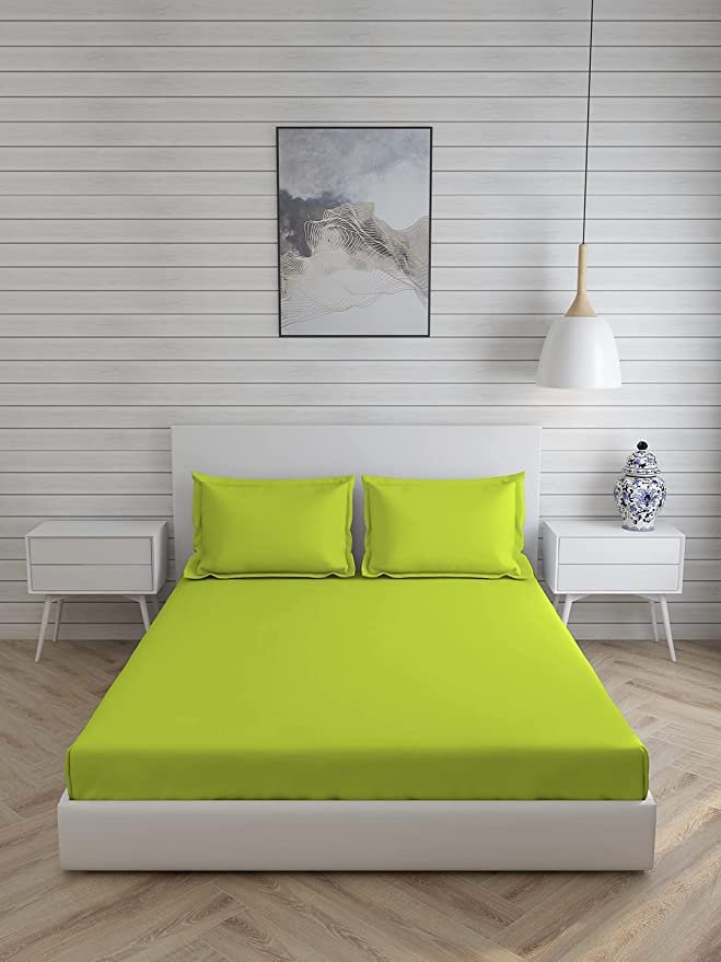 Solfru Double Bed Bedsheet, 2 Pillow Covers, Neon