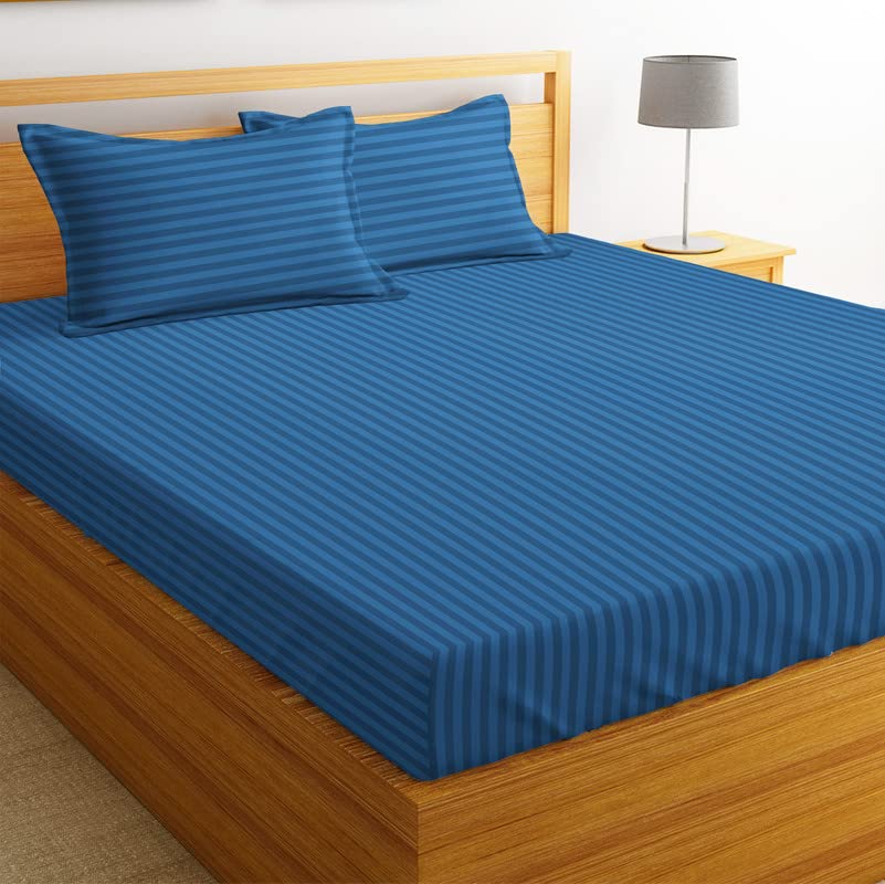 Solfru Double Bed Bedsheet, 2 Pillow Covers, Blue