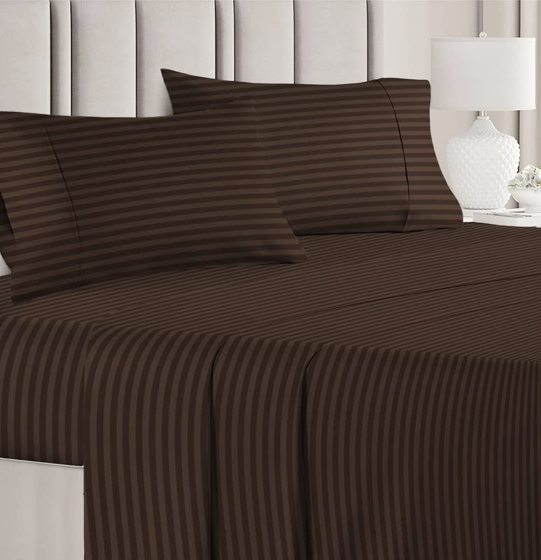 Solfru Bedsheet for Double Bed King Size with 2 Pillow Covers, Brown