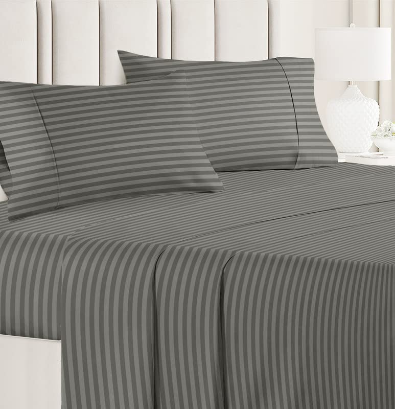 Solfru Bedsheet for Double Bed King Size with 2 Pillow Covers,Grey