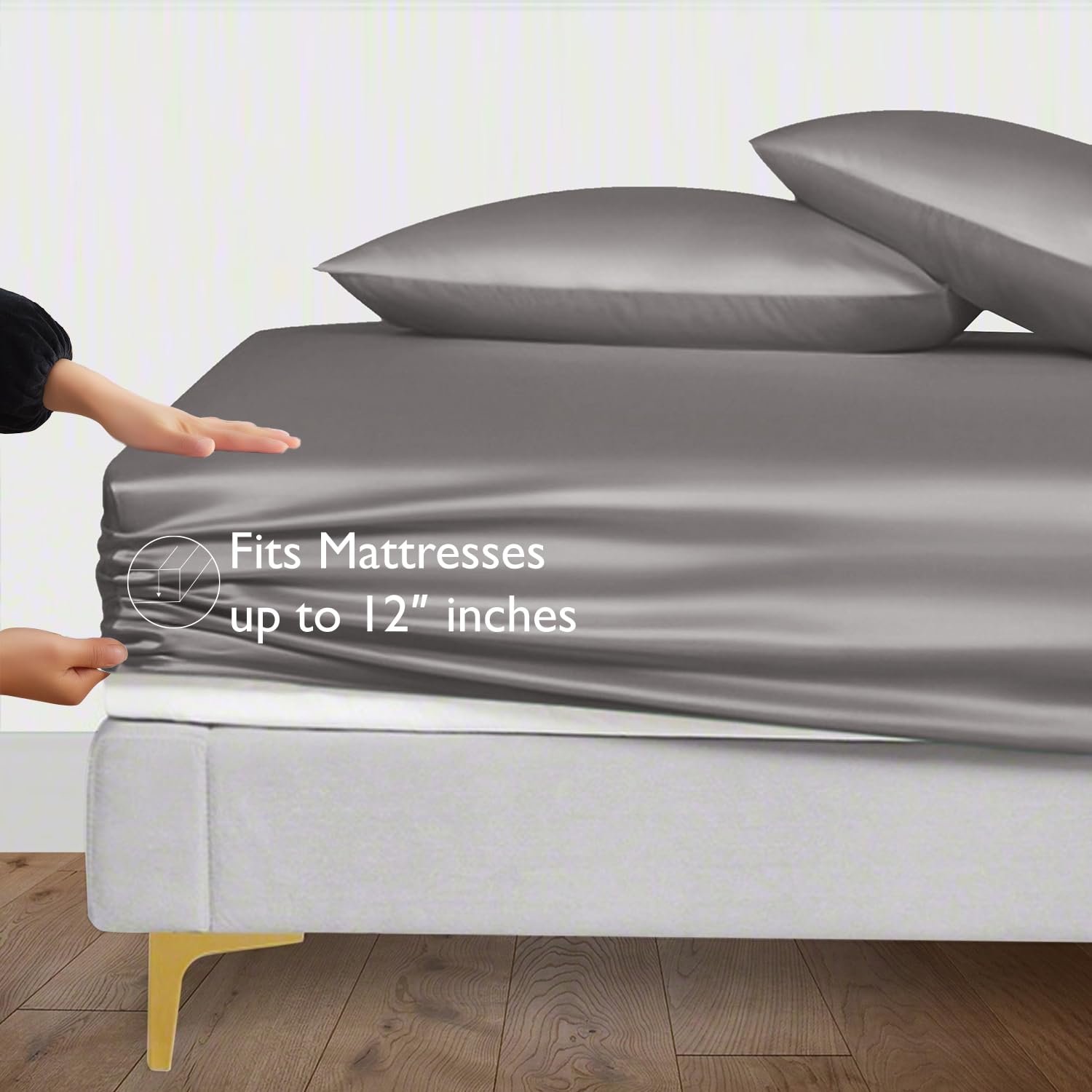 Solfru Bamboo Silk Light Grey Colour Bedsheet