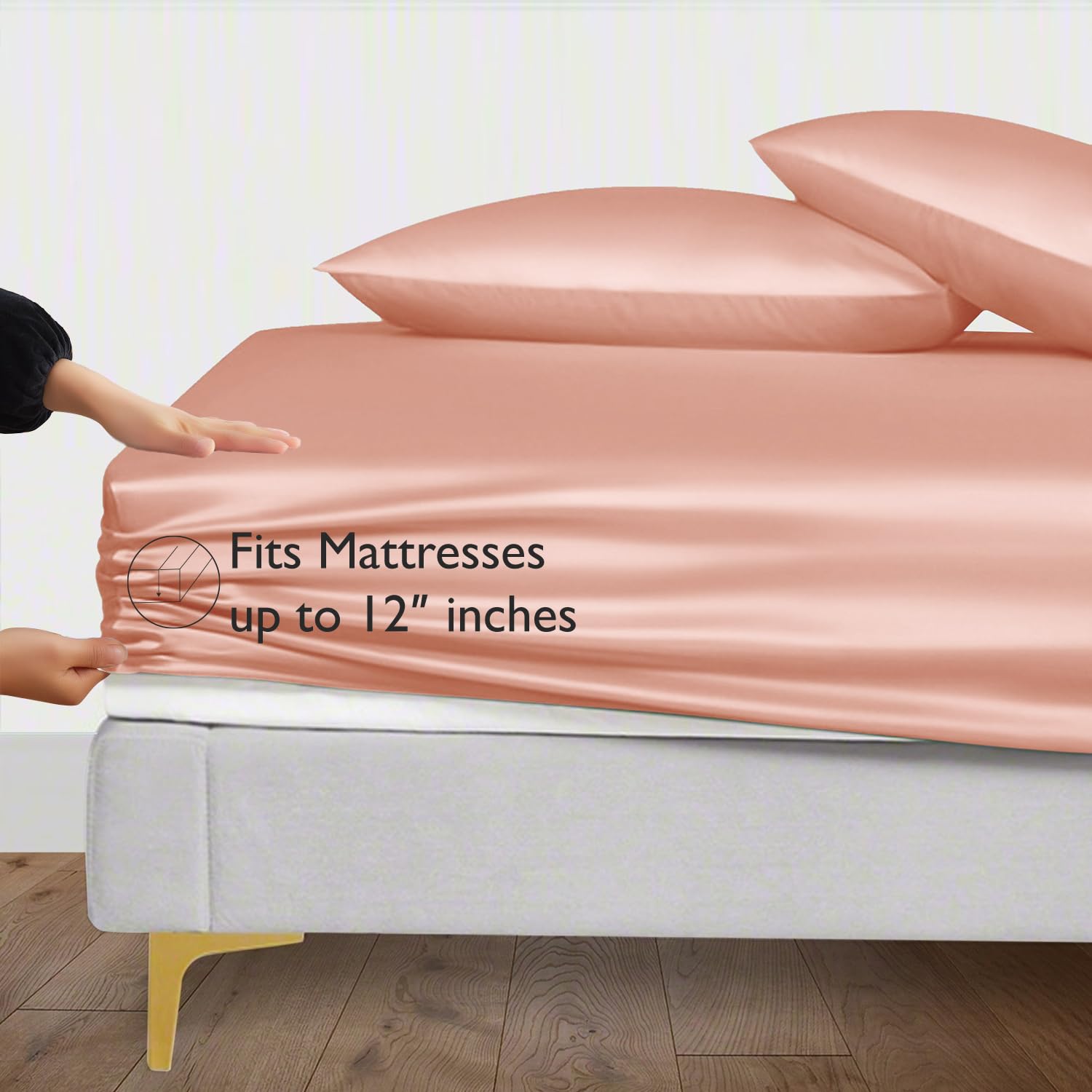 Solfru Bamboo Silk Rose Gold Colour Bedsheet