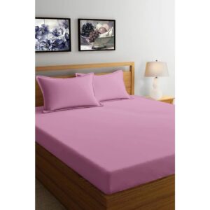 Solfru Double Bedsheet with 2 Pillow Covers, Light Wine