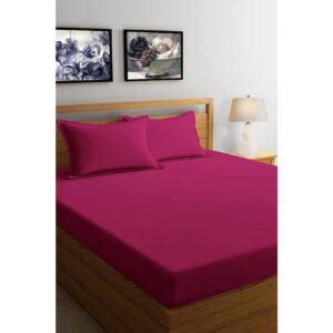 Solfru Double Bedsheet with 2 Pillow Covers, Maroon