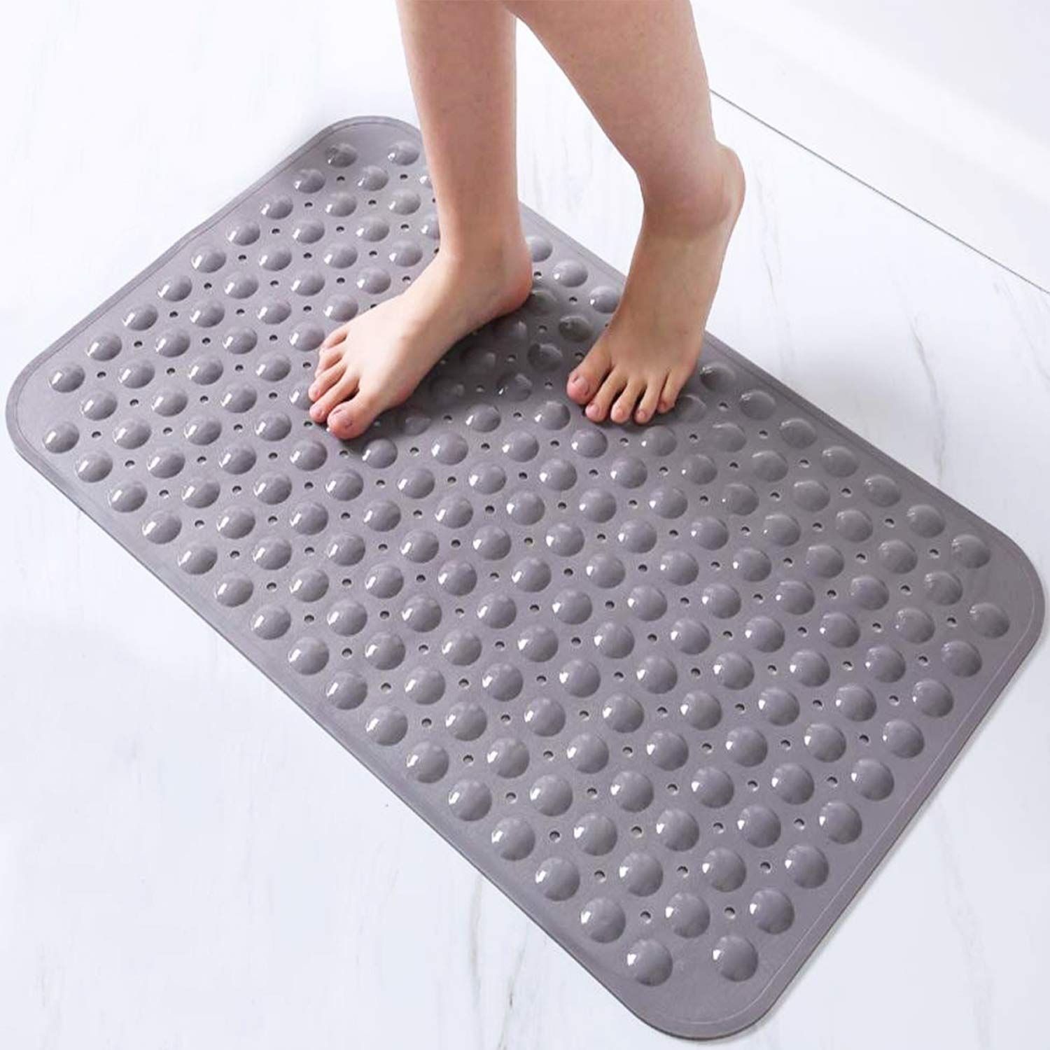 Solfru Soft-Pebble Anti-Slip Bathroom Shower Mat,Grey