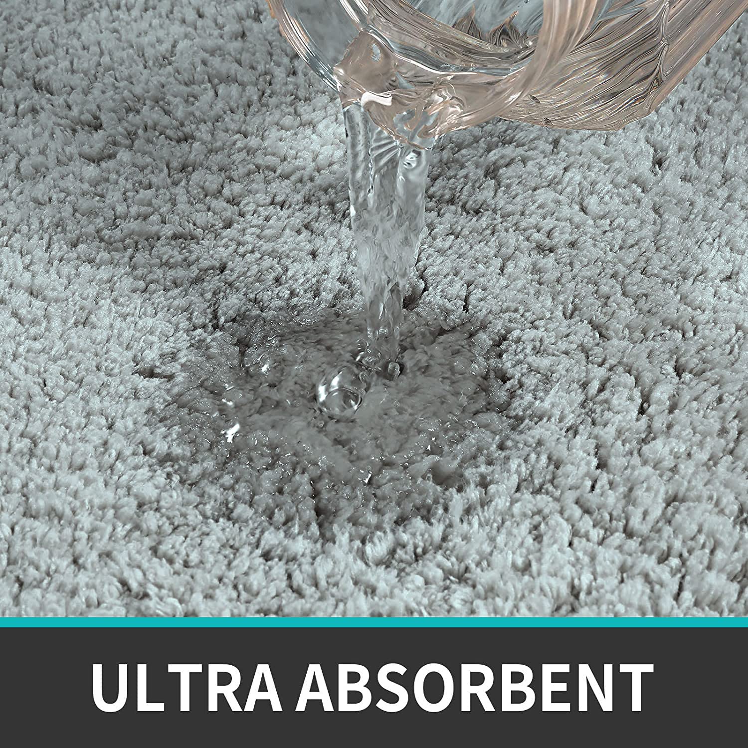 Solfru Bath Mat for Bathroom, Silver, Pack of 1 - Image 2