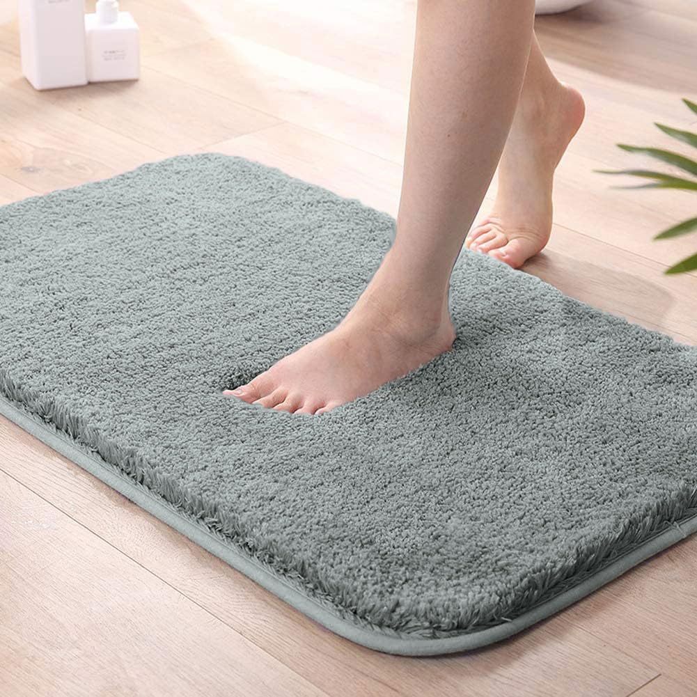 Solfru Bath Mat for Bathroom, Silver, Pack of 1