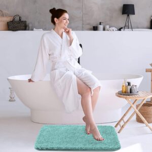 Solfru Microfiber Luxe Home Bath Mat, Aqua,Pack of 1