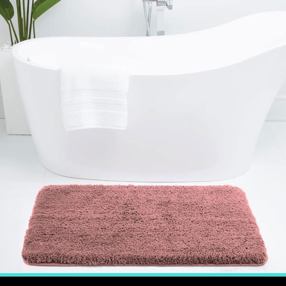 Solfru Bath Mat for Bathroom, Pink, Pack of 1