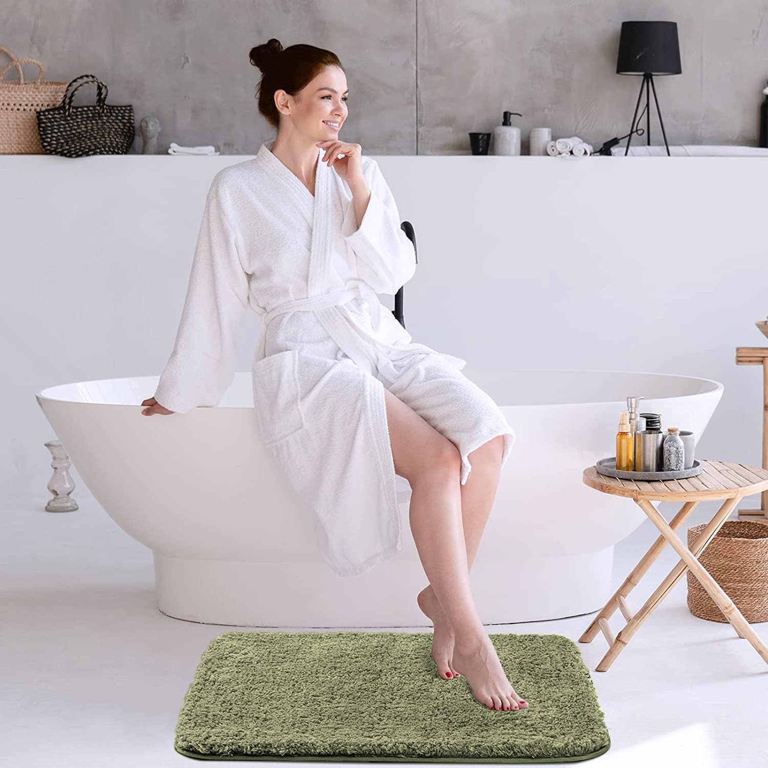 Seasons Bath Mat for Bathroom, Door, Green, Pack of 1