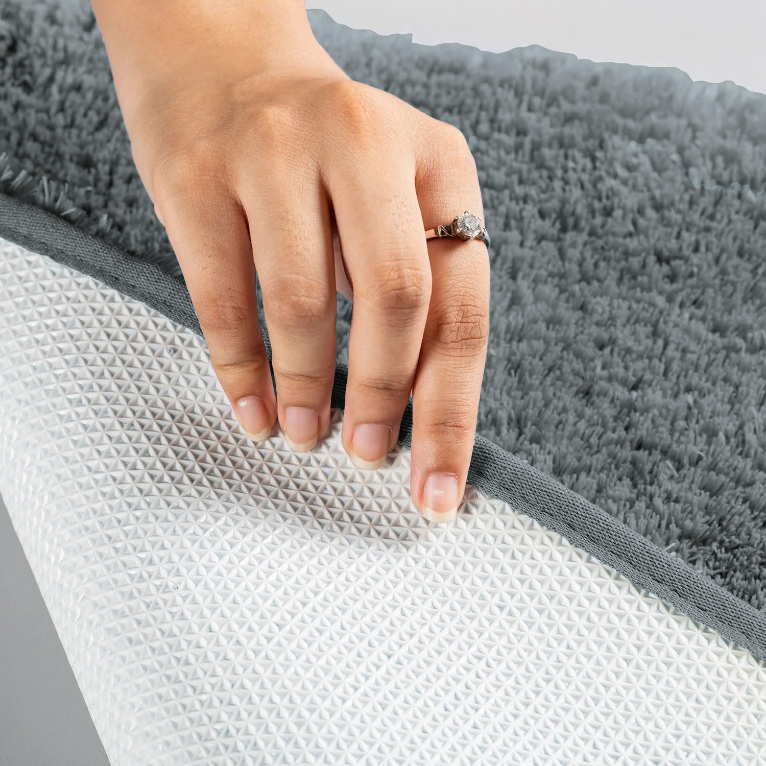 Solfru Bath Mat for Bathroom, Door, Grey,Pack of 1 - Image 2