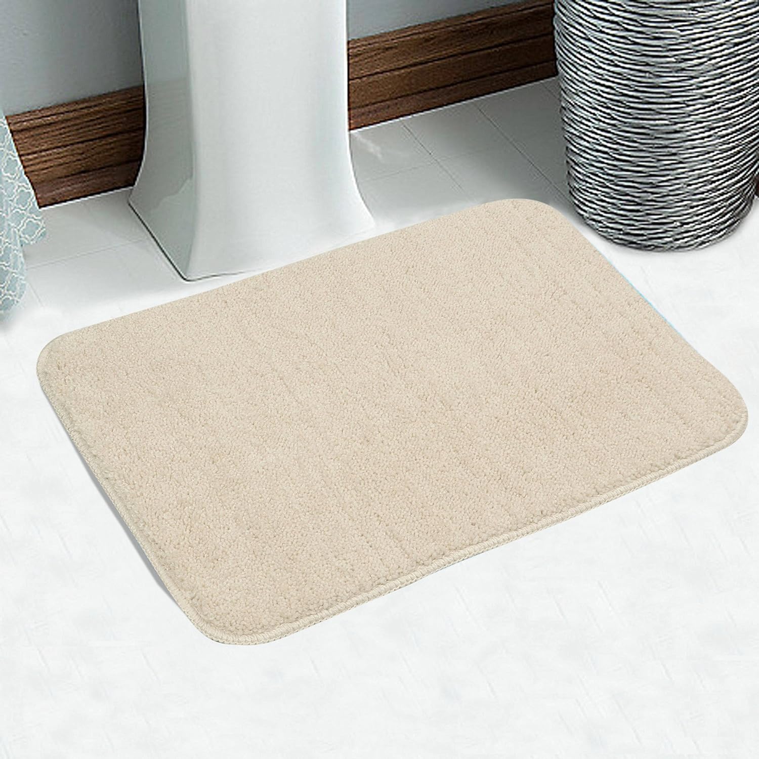 Solfru Solid Modern Bath Mat,Beige, Large Rectangle - Image 2