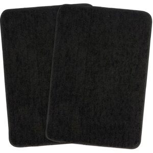 Solfru Microfiber Anti-Skid Bath Mat Pack of 2, Black