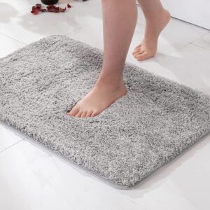 Solfru Microfiber Bath Mats for Bathroom, Grey
