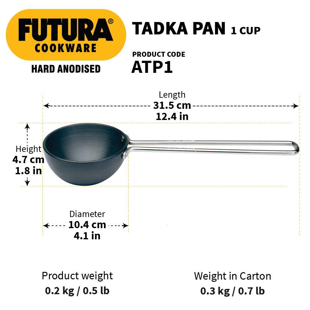 Hawkins Hard Anodised Frying Pan (ATP1) Tadka Pan 10 cm diameter 240 L capacity??(Hard Anodised) - Image 2