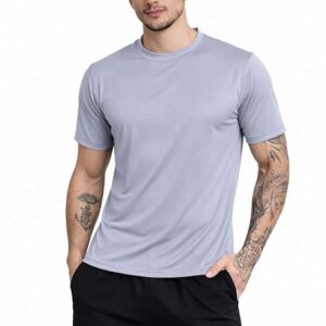 Grey Mens Dry Fit Gym T Shirt