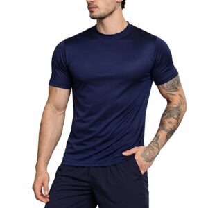 Navy Mens Dry Fit Gym T Shirt