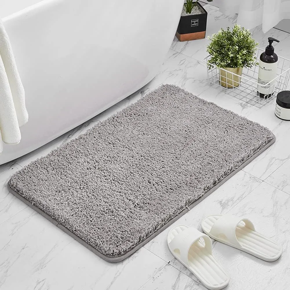 Solfru Microfiber Bath Mats for Bathroom, Grey - Image 2