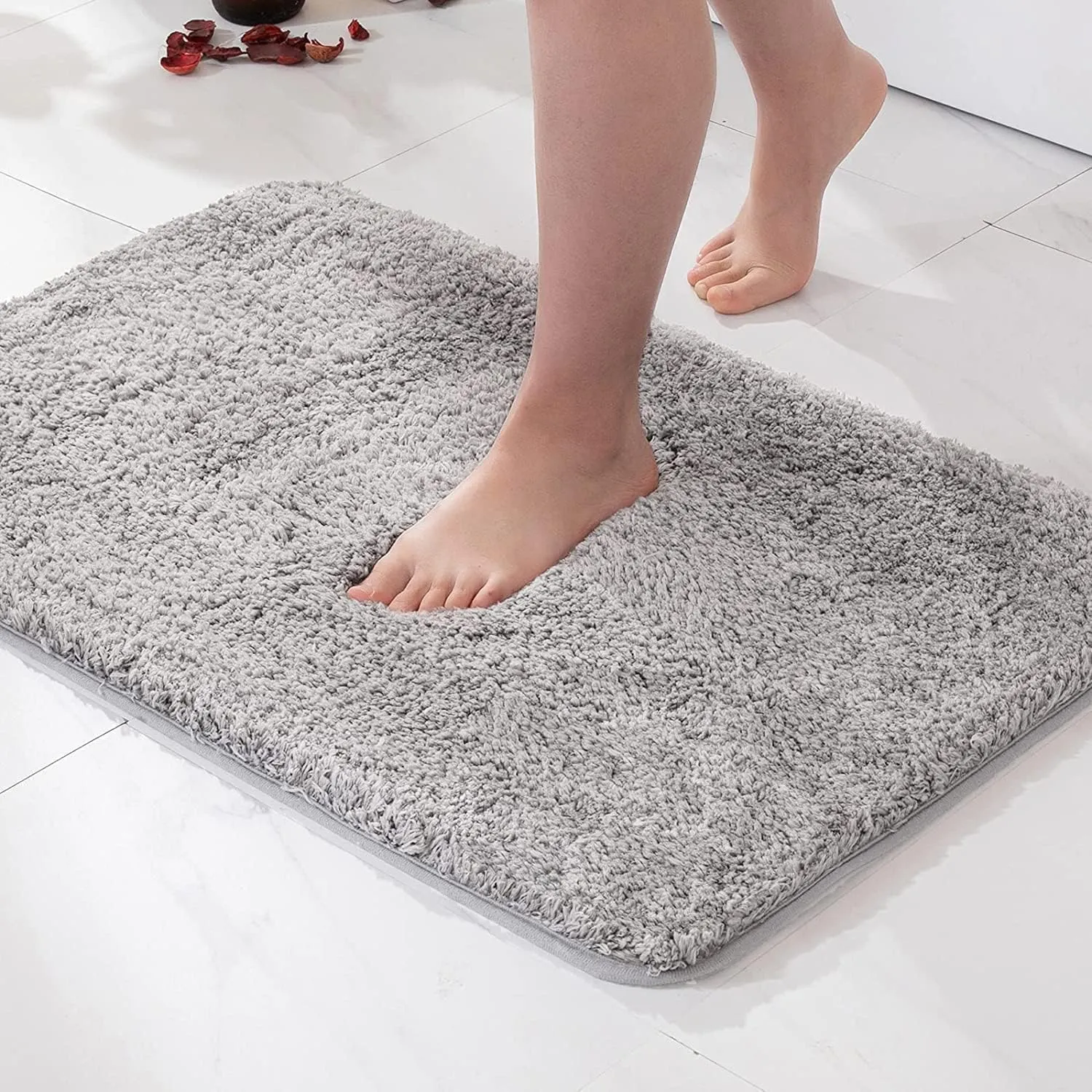 Solfru Microfiber Bath Mats for Bathroom, Grey