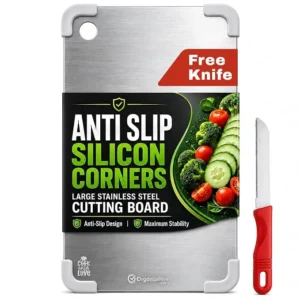 Stainless Steel Non Slip Cutting Board for Kitchen