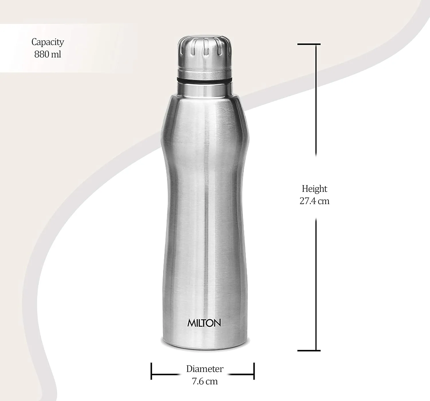 Milton Elate 1000 880 ML Bottle??(Pack of 1, Silver, Steel) - Image 2