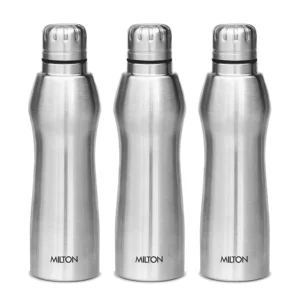 Milton Elate Stainless Steel 880 ML Bottle?(Pack of 3, Silver, Steel)