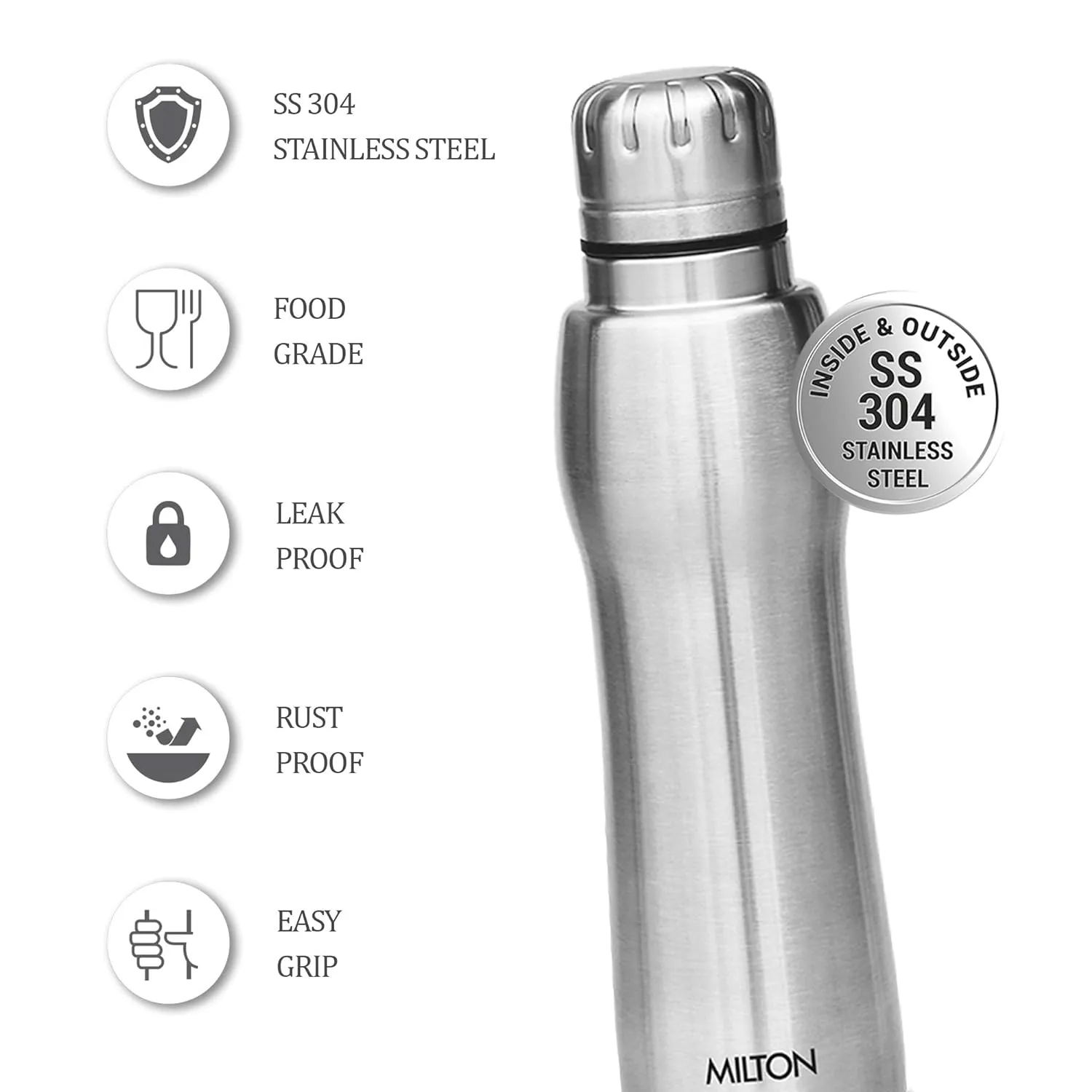 Milton Elate 750 Stainless Steel Water Bottle, Set of 5 - Image 3