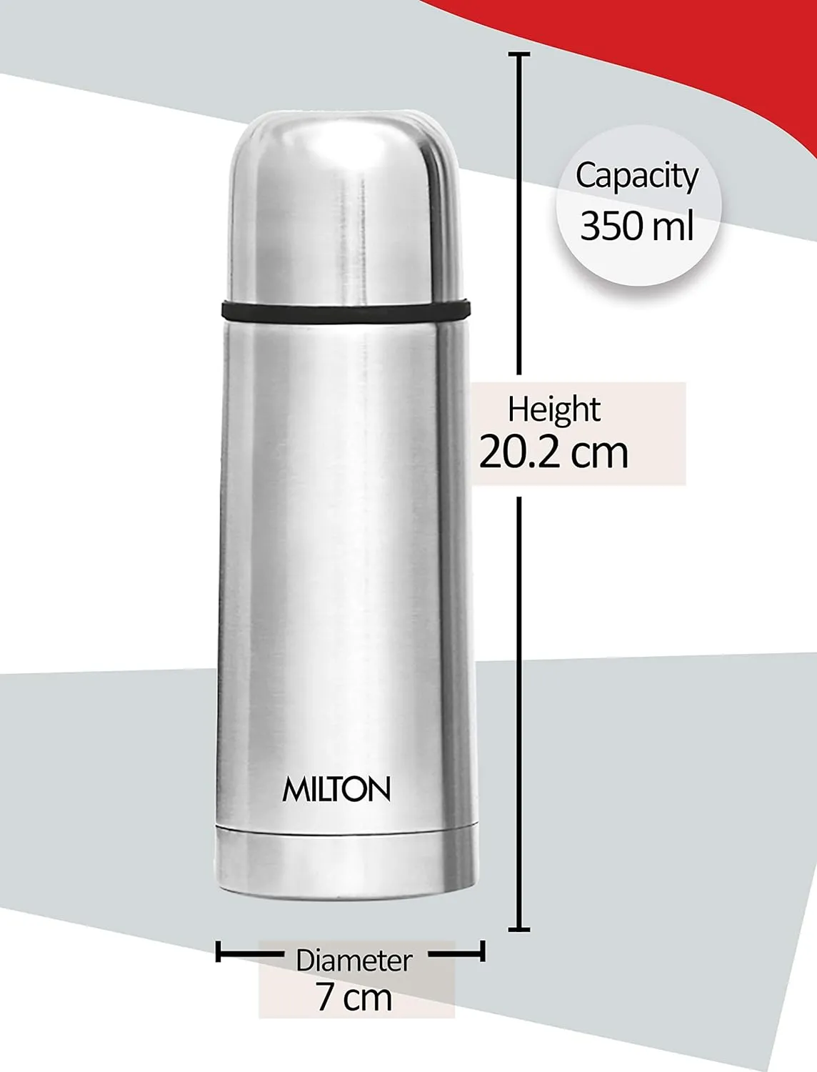 Milton Thermosteel 350 FLIP LID 350 ml Flask??(Pack of 1) - Image 2