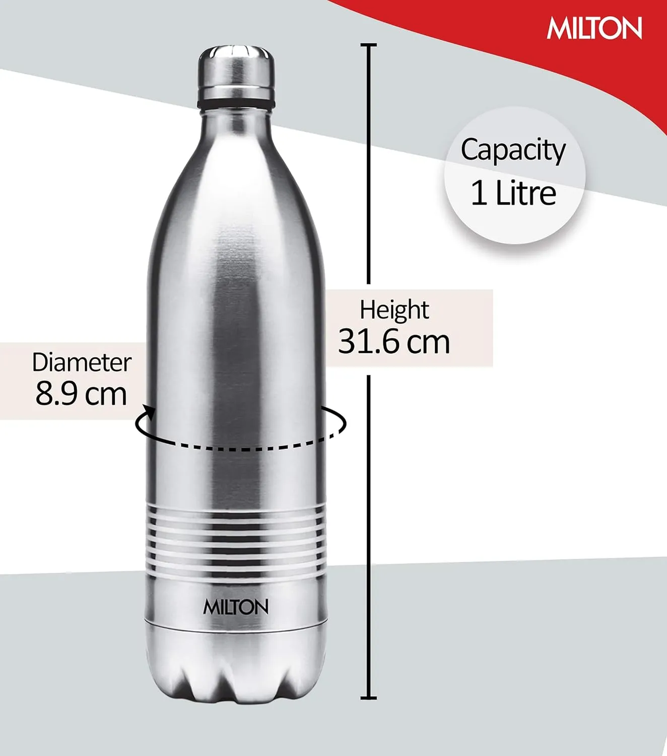 Milton Duo DLX 1000 ml Flask??(Pack of 1, Grey) - Image 2