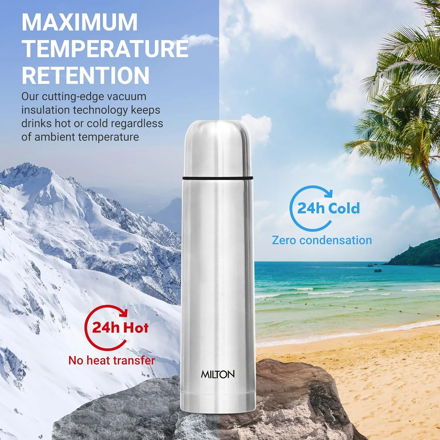 Milton Thermosteel 1000 ml Flask??(Pack of 1, Silver) - Image 2