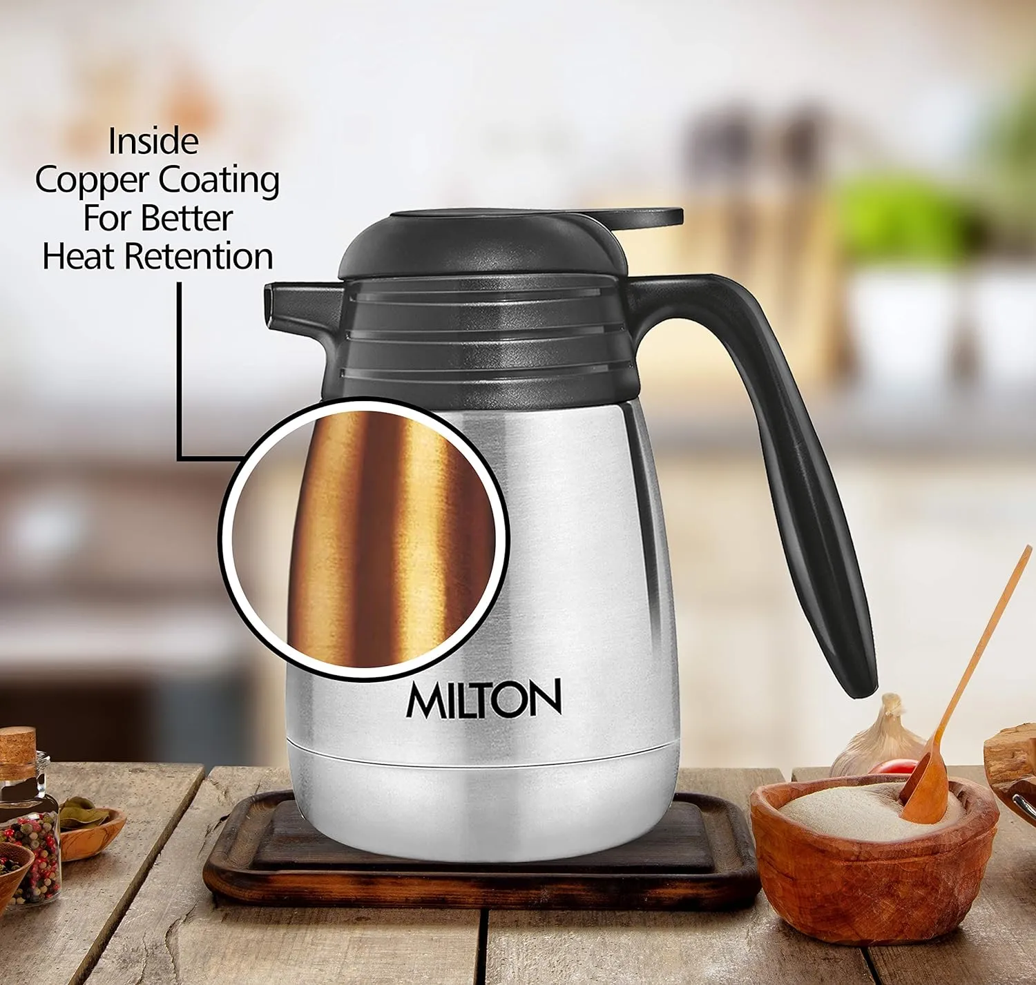 Milton Thermosteel Carafe 1000 ml Flask (Pack of 1)