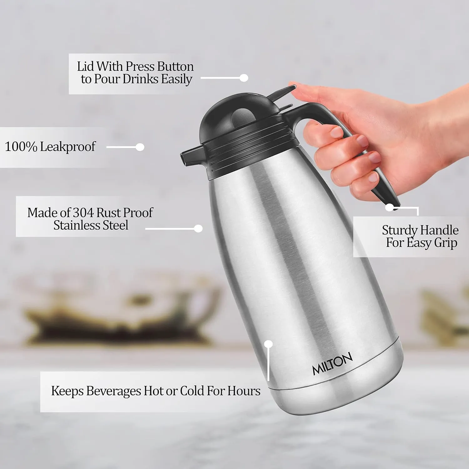 Milton Thermosteel Carafe 1500 ml Flask (Pack of 1) - Image 2